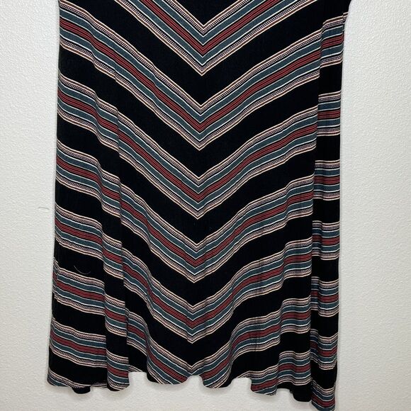 Torrid Dress Sz 2 Short Cap Sleeve V-Neck Multicolor Stripe Stretch Knee Length - Picture 9 of 13